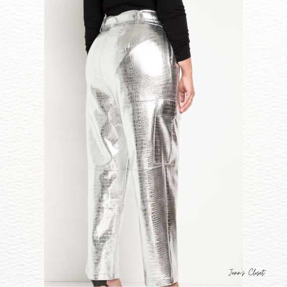 NWT Eloquii Silver Croc Cargo Pants, Size 22* - Picture 2 of 7